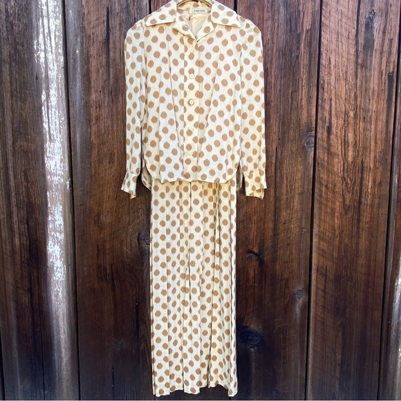 Joseph Magnin Dresses & Skirts - Joseph Magnin Polka Dot Two Piece Dress & Jacket 1970’s Vintage size Small